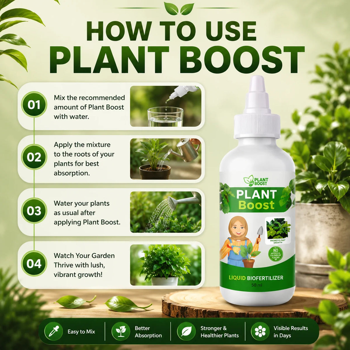 Organic Plant Boost - Faster Growth & Stronger Roots